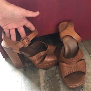 Cork -ease leather heels